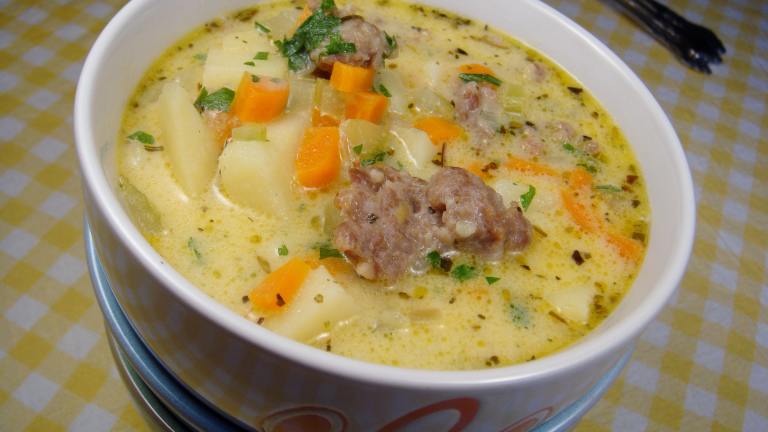 Cheesy Sausage & Potato Soup Created by Lori Mama