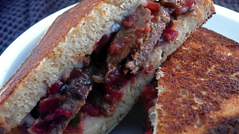 Grilled Steak Sandwich With Poblano Cranberry Chutney Created by PaulaG