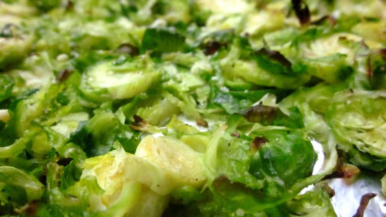 Roasted Shaved Brussels Sprouts Created by gailanng