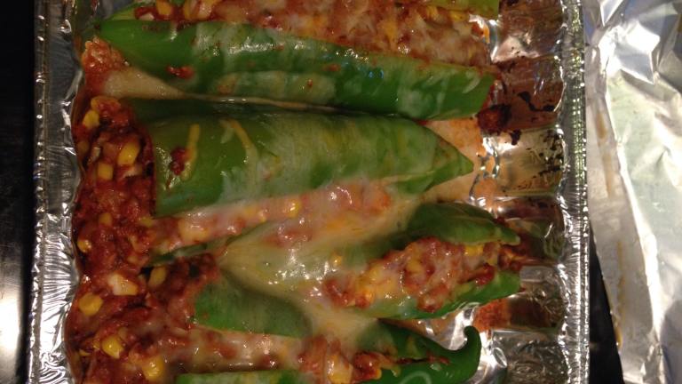 Chorizo Stuffed Poblano Peppers (Can Sub Sweet Peppers) Created by mistree601
