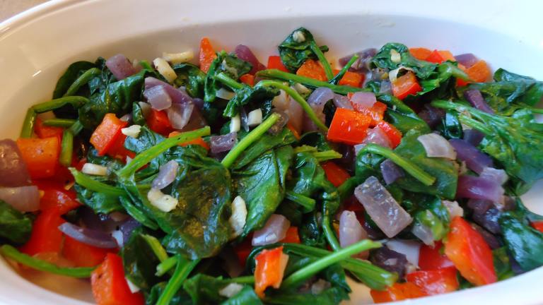 Sauted Spinach and Peppers created by LifeIsGood
