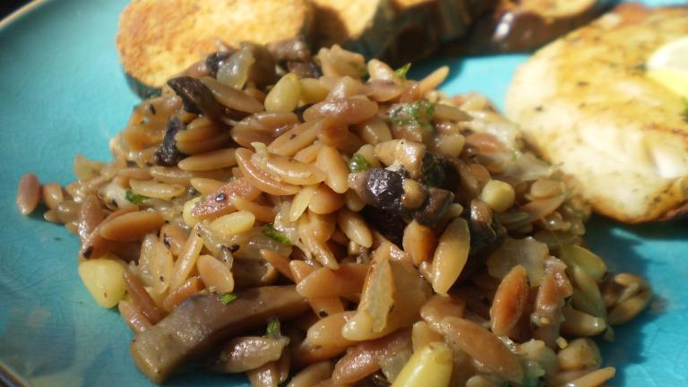 Mushroom Orzo Risotto With Pine Nuts Created by breezermom