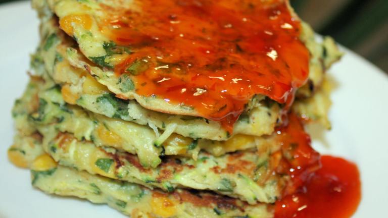 Zucchini,corn and Coriander Fritters Created by Jubes