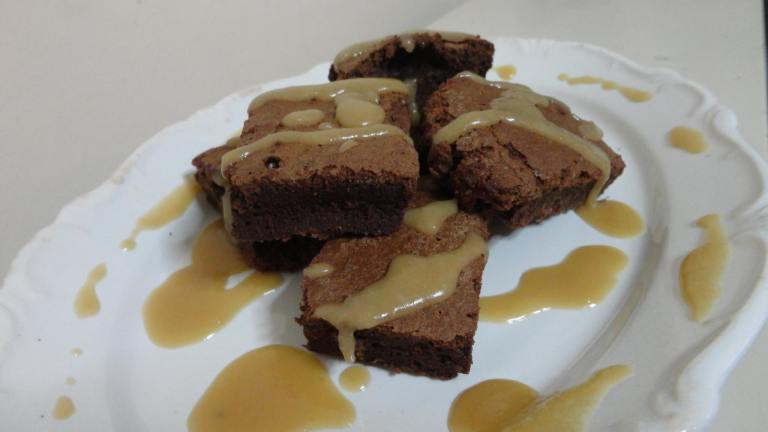 Brownies With Caramel Sauce Created by Marinos Kyriakopoul