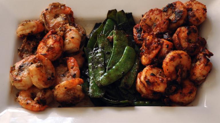 Red and White Prawns (Shrimp) With Green Vegetables (Yuan Yang X Created by KateL