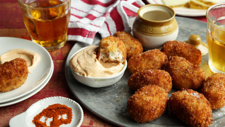 Ham and Manchego Croquetas With Smoked Paprika Aioli created by Jonathan Melendez 