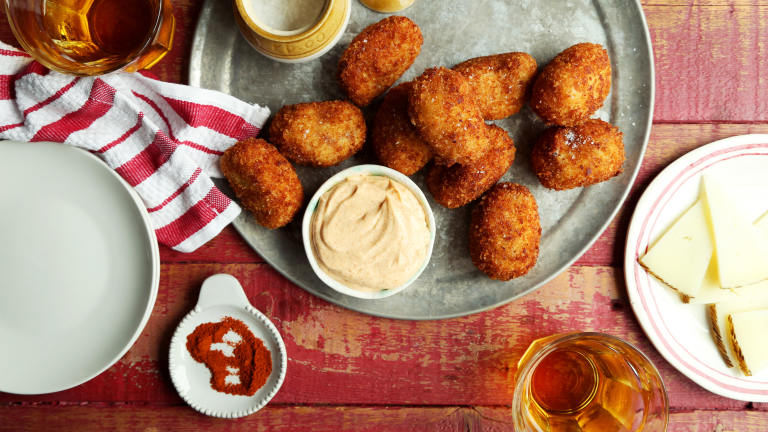 Ham and Manchego Croquetas With Smoked Paprika Aioli Created by Jonathan Melendez 