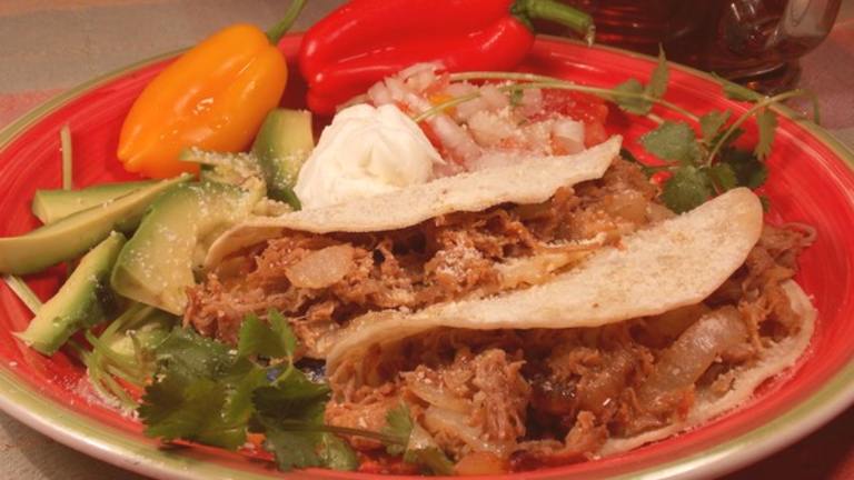 Shredded Carnitas Soft Shell Taco With Pepper Jack created by Lavender Lynn
