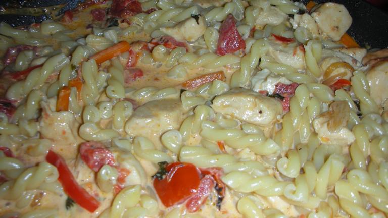 Gemelli With Chicken and Vegetables in Tomato-Basil Cream Sauce Created by JackieOhNo!