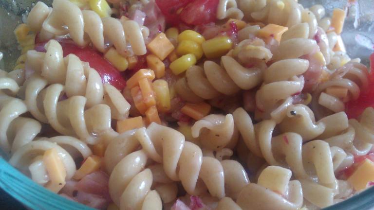 Ham and Cheese Pasta Salad created by threeovens