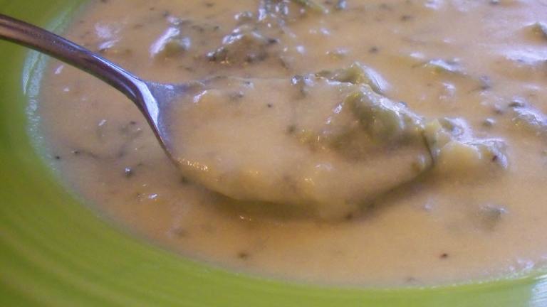 Slow Cooker Creamy Broccoli Cheese Soup Created by Parsley