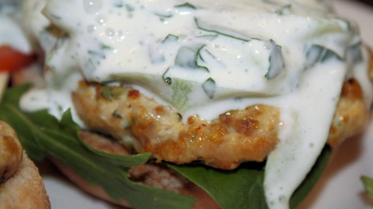 Indian-Spiced Chicken Patties With Cucumber Raita Created by Jubes