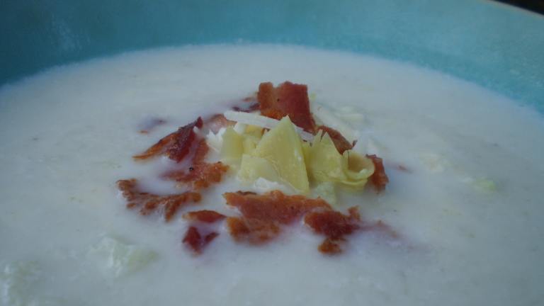Creamy Cauliflower Soup With Artichoke Hearts, Asiago and Bacon! created by breezermom