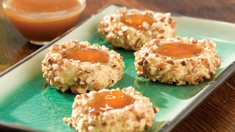 Caramel Apricot Thumbprint Cookies Created by Orchards Finestreg