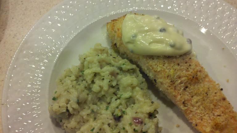 Crumb-Crusted Baked Salmon With Lemon Caper Sauce Created by Cook4_6