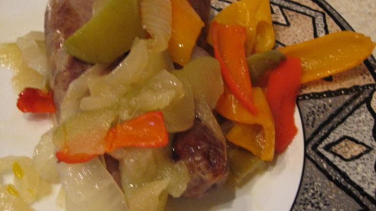 Crock Pot Bratwurst and Peppers Created by Galley Wench