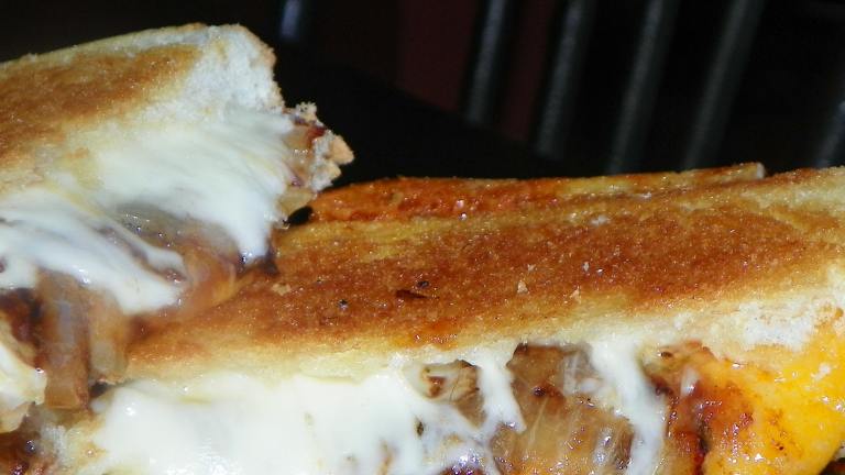 Sweet and Spicy Caramelized Onion & BBQ Grilled Cheese Created by Baby Kato