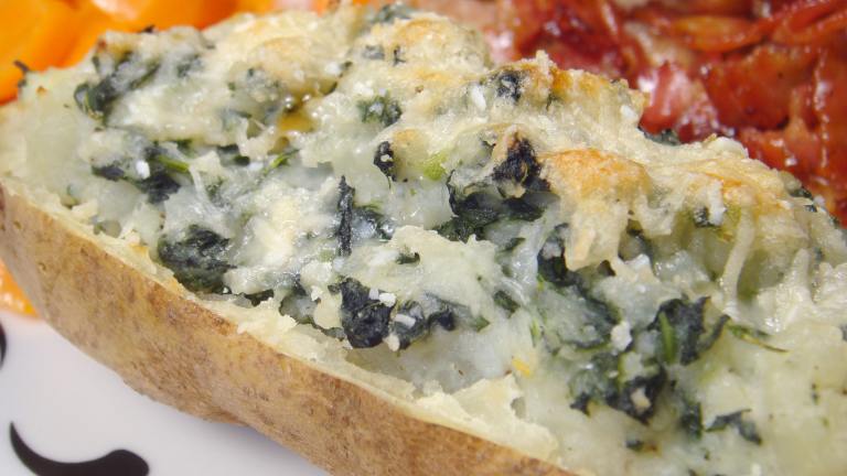 Spinach and Cheese Baked Potato Created by Lori Mama