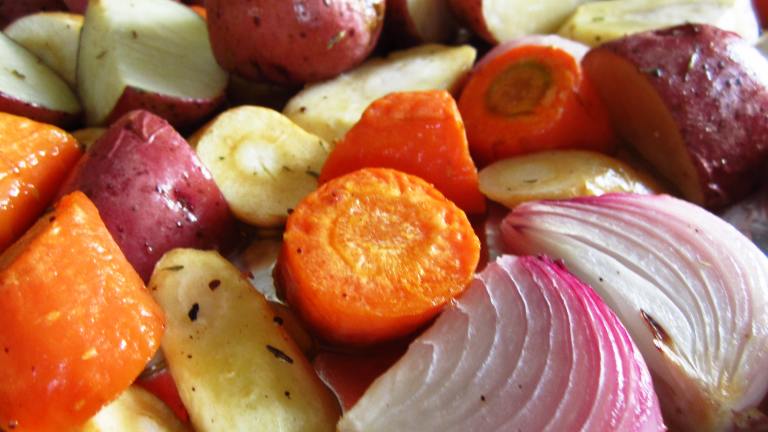 Roasted Root Vegetables With Truffle Oil & Thyme Created by gailanng