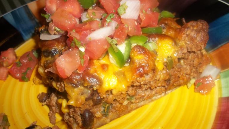 Nacho Pie With Spicy Taco Meat, Black Beans & Corn Created by rpgaymer