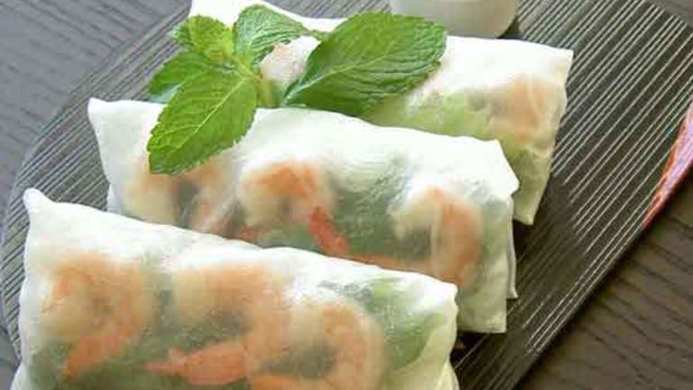 Pork & Shrimp Spring Roll With Peanut Sauce Created by Faux Chef Lael