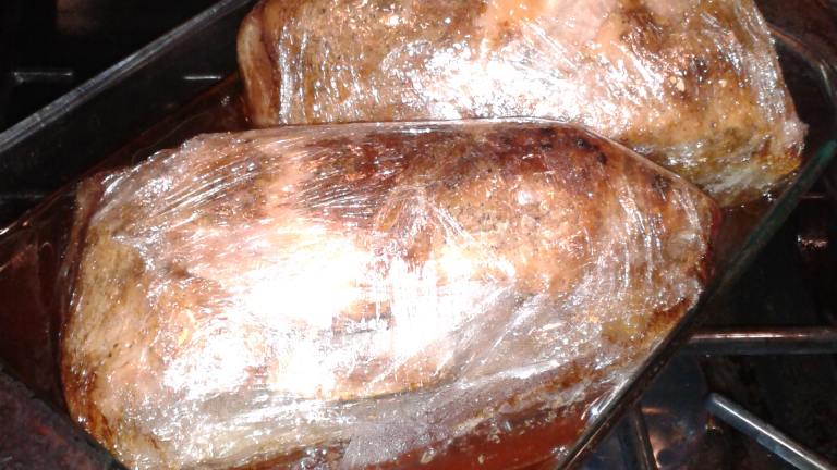 Sunday Plastic Wrap Roasted Pork for Pulled Pork or Carnitas Created by judijo