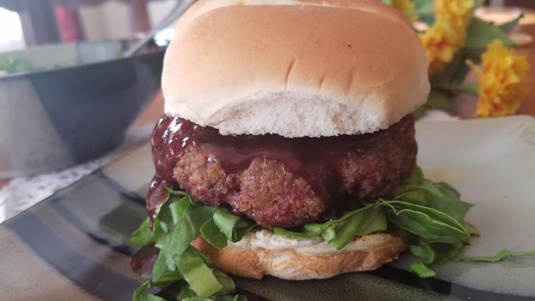 Thai Chili Beef Burger created by threeovens