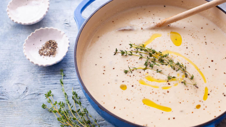 Gourmet's Roasted Cauliflower Soup Created by DianaEatingRichly