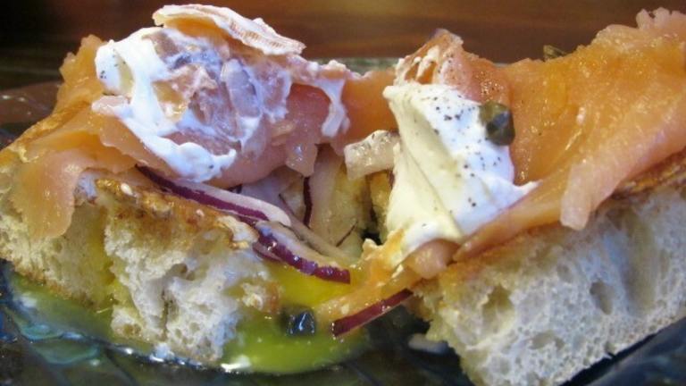 Egg in a Hole - With Smoked Salmon Created by Baby Kato