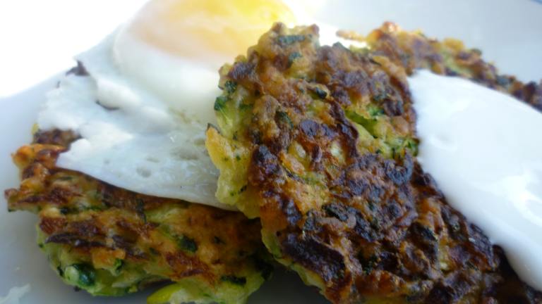 Zucchini Fritters With Sour Cream Sauce Created by Mrs Goodall