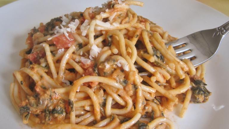 Creamy Tomato and Spinach Pasta Created by Lynn in MA