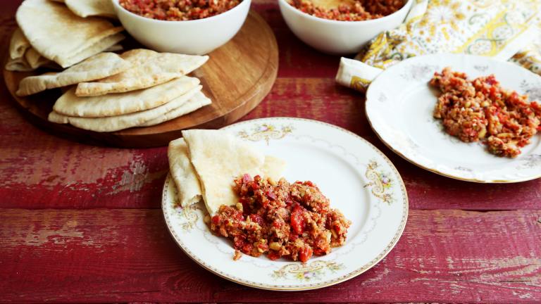 Syrian Tangy Red Pepper and Nut Dip - Muhammara Created by Jonathan Melendez 