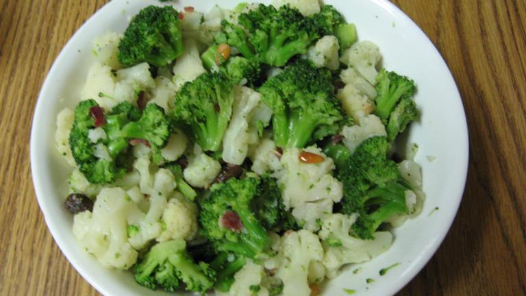 Broccoli and Cauliflower with Pine Nuts and Raisins created by Dee514