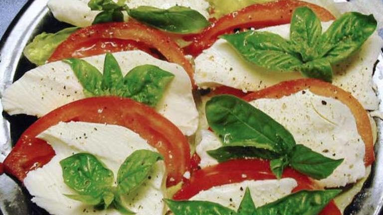 Fresh Mozzarella-Tomato-Basil Salad Created by Caroline Cooks