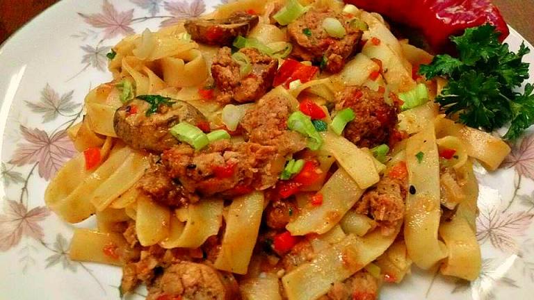 Garlic Pepper Sausage Linguine Pasta Recipe - Food.com