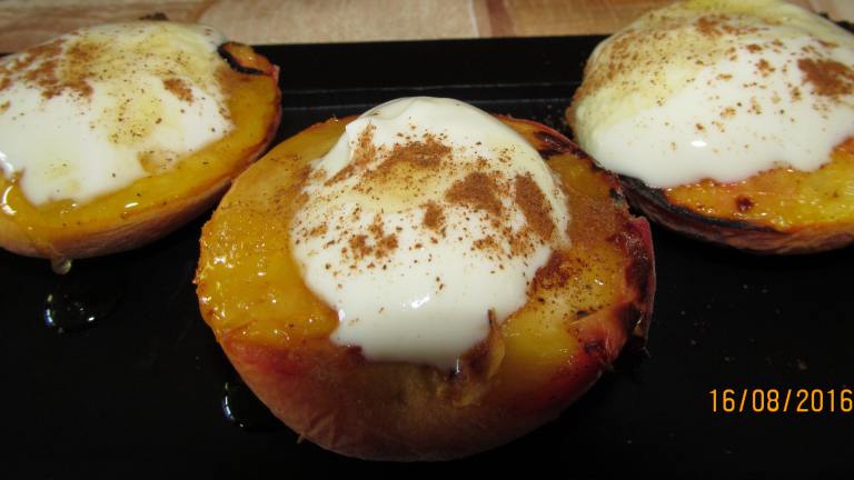 Grilled Peaches With Greek Yogurt Created by K9 Owned