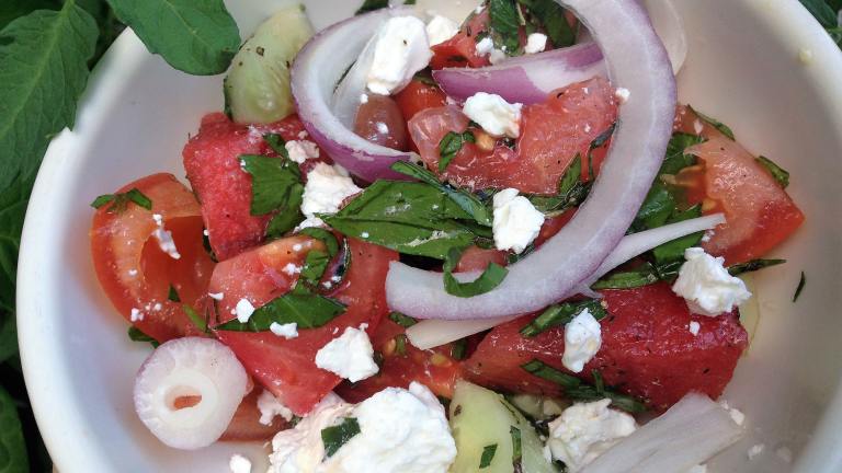 Greek Style Watermelon Salad Created by ForeverMama