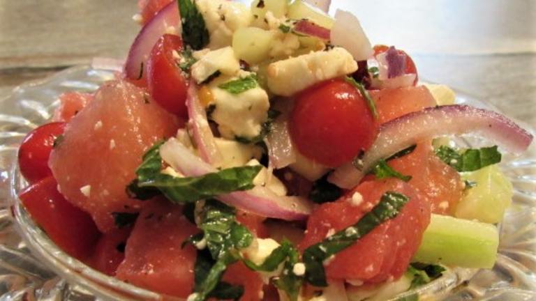 Greek Style Watermelon Salad Created by Baby Kato