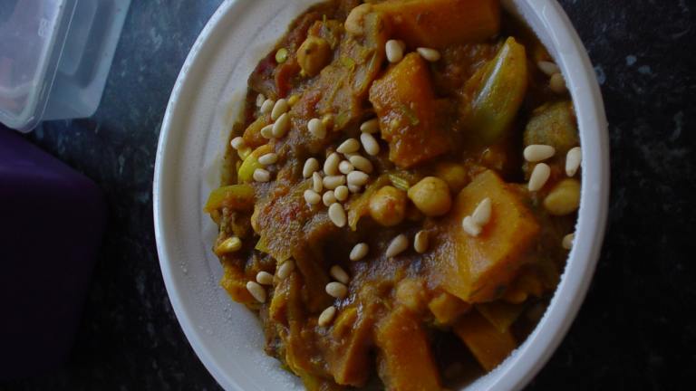 Pumpkin, Banana and Chickpea Curry created by melting pot