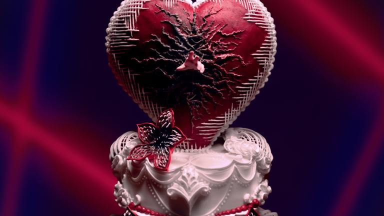 Stranger Things Red Velvet Valentine Cake Created by ChristineMcConnell