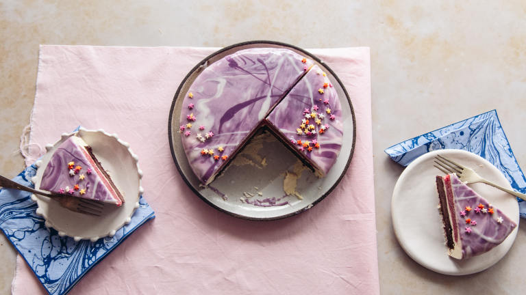 White Chocolate Mousse Mirror Cake Created by Izy Hossack