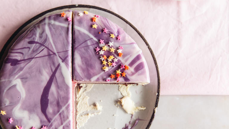 White Chocolate Mousse Mirror Cake created by Izy Hossack