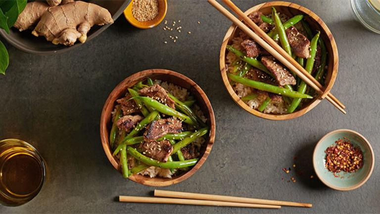 Ginger Beef and Green Beans Created by Mommaredkat