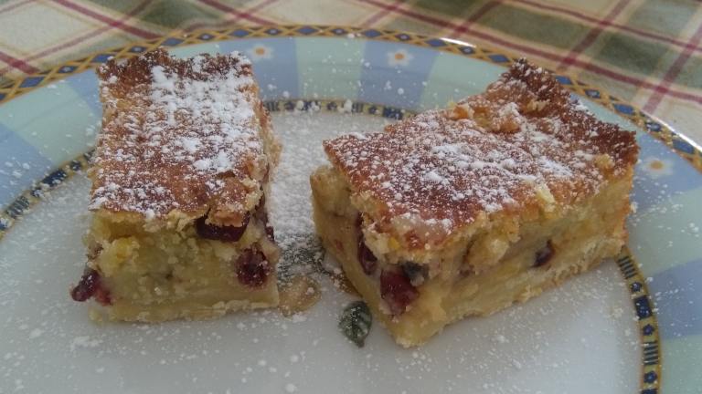 Lemon Almond Cranberry Squares Created by Belloo