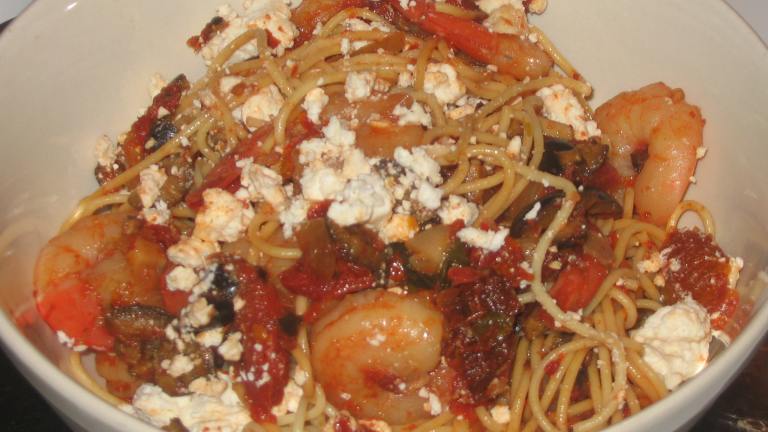 Pasta with Spicy Shrimp and Sun-dried Tomatoes created by spatchcock