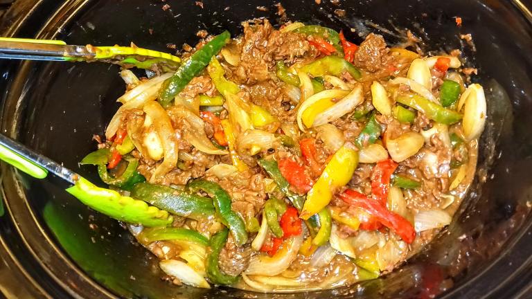 Crock Pot Pepper Steak & Onions created by Jammie Carter