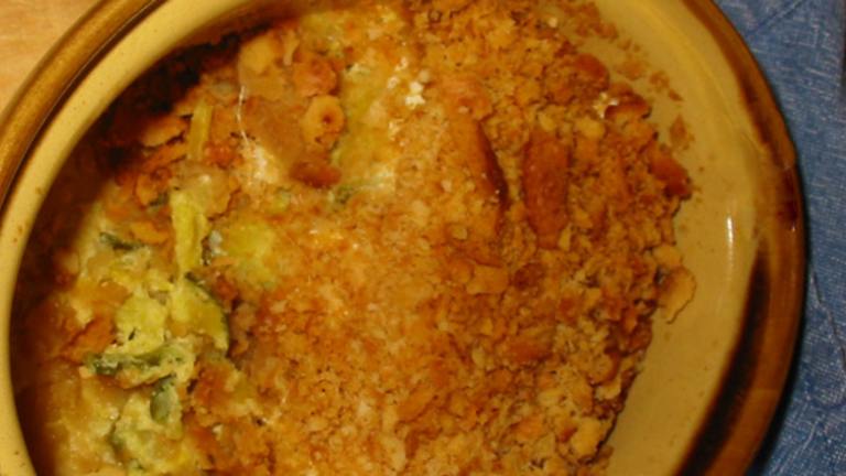 Yellow Squash Butter Cracker Casserole created by Caroline Cooks