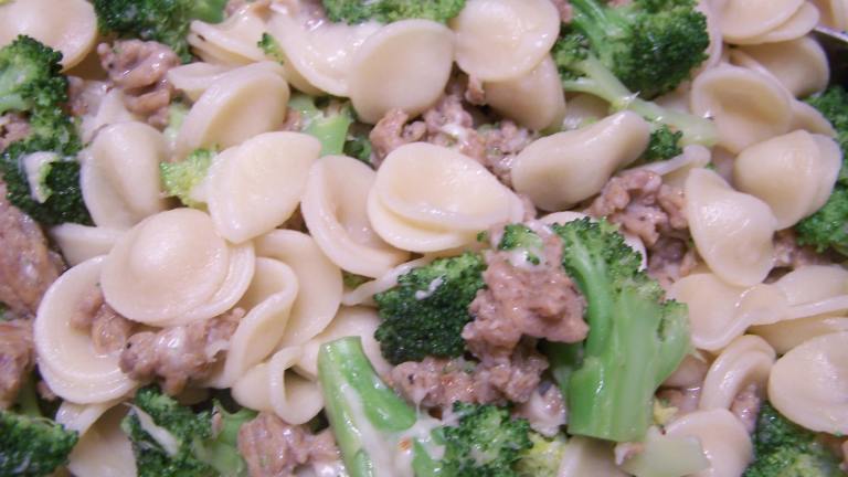 Broccoli, Sausage and Pasta Ears created by QueenJellyBean