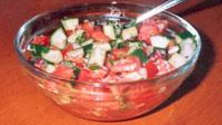 Tomato and Mint Salad (Shirazi) created by Food.com 
