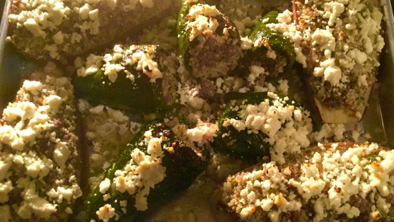 Mediterranean Lamb-And Couscous-Stuffed Bell Peppers Created by Maureen H.